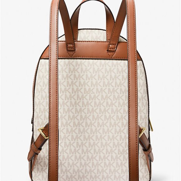 New Michael Kors Jaycee Medium Logo Backpack Vanilla - Picture 4 of 4